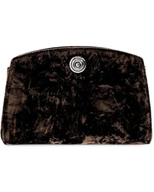 Liffner Pushlock Velvet Clutch Bag - Black