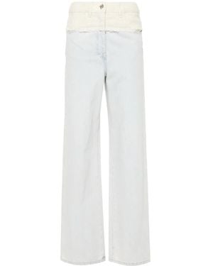 Givenchy 4G Liquid-Button Jeans Met Tweed Vlak - Wit