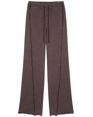 Haikure Raw-Edge Drawstring Track Trousers - Brown