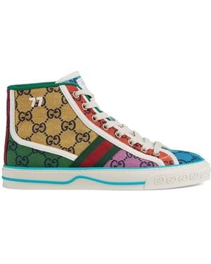 Gucci Tennis 1977 GG Multicolour High-top Trainers - Yellow