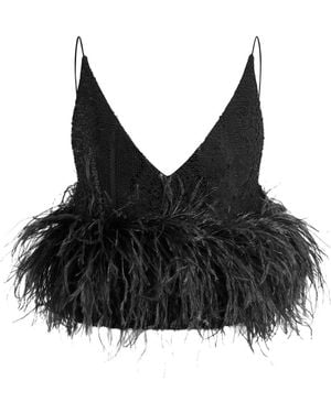 16Arlington Lace Feather Poppy Top - Black