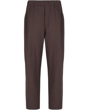 Laneus Elastic-Waistband Pocket Pants - Brown