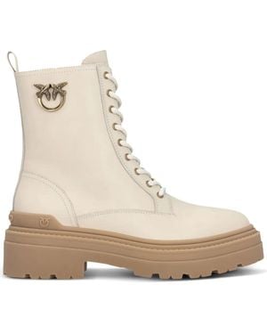 Pinko Classic Boots With Sturdy Sole - Natural