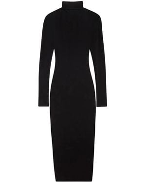 Isabel Marant Abito Midi Vanessa A Collo Alto - Nero