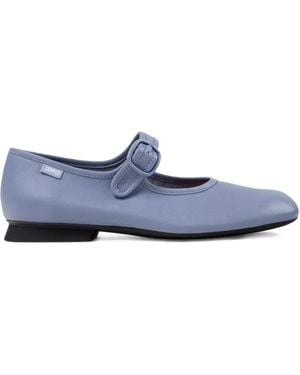 Camper Casi Myra Buckle-Strap Leather Ballet Flats - Blue