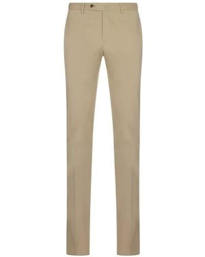 PT Torino Pressed-Crease Slim-Fit Trousers - Natural
