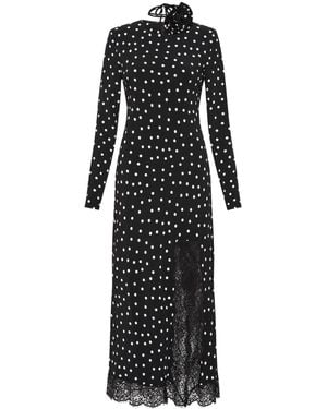 Rebecca Vallance Celyn Polka-Dot Midi Dress - Black