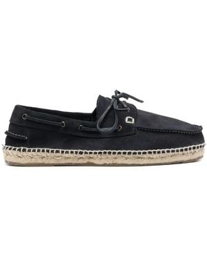 Manebí Lace-Up Suede Espadrilles - Black