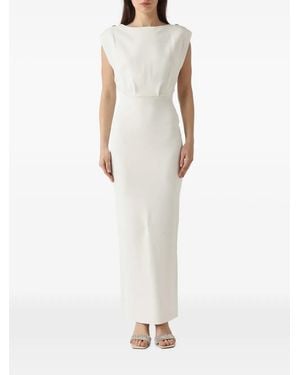 Elisabetta Franchi Carpet Full Milano Stitch Knit Dress - White