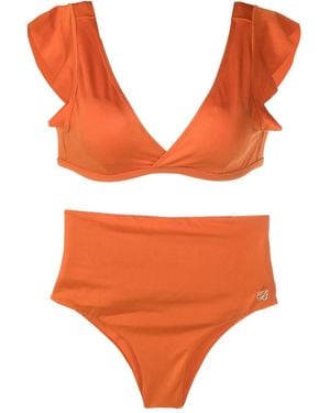 Brigitte Bardot Set Bikini Con Scollo A V - Arancione