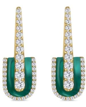 UNION LOS ANGELES U Drop Malachite Earrings - Green