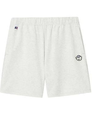 Chocoolate X Russel Bear-Motif Track Shorts - White