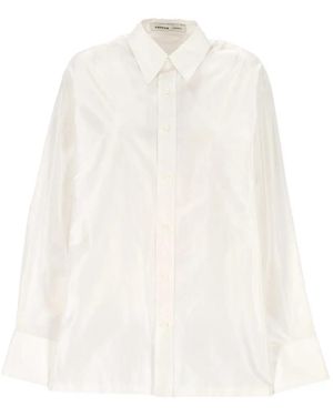 Carven Long-Sleeve Silk Shirt - White