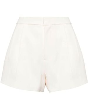 Alexis Pleated High-Waisted Shorts - White