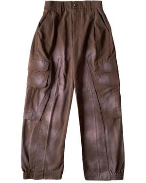 NAMESAKE Sprayed-Effect Cargo Trousers - Brown