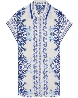 Alice + Olivia Camicia A Fiori - Blu