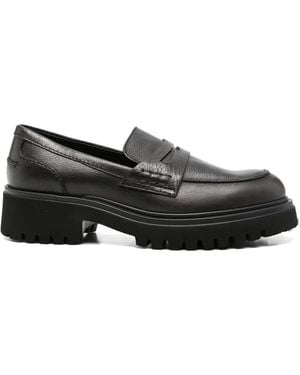 Guglielmo Rotta Chunky-Sole Leather Loafers - Black