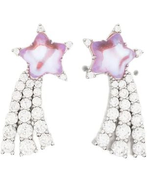 YVMIN Star-Detail Embellished Earrings - White