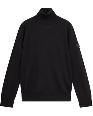 MM6 by Maison Margiela Turtleneck Logo-Patch Jumper - Black