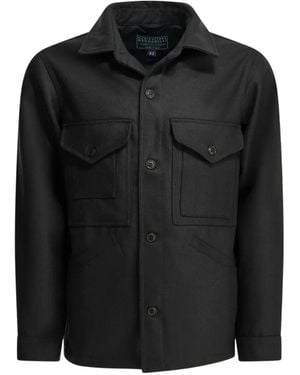 Ceccarelli Wool Pocket-Detail Overshirt - Black