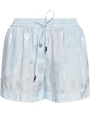 McQueen Pantalones Cortos Con Motivo De Calavera - Azul