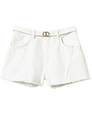 Twinset Oval T Denim Shorts - White