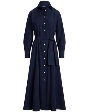 Polo Ralph Lauren Florence Belted Midi Shirt Dress - Blue