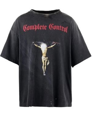 SAINT Mxxxxxx Slogan-Print T-Shirt - Black