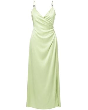 Hanita Wrap-Design Crystal-Embellished Dress - Green