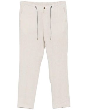Corneliani Pantalon À Taille Élastiquée Et Lien De Resserrage - White