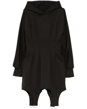 Hamza Cairo Hooded Cinched Waist Mini Dress - Black