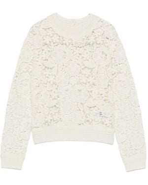 ERMANNO FIRENZE Floral-Lace Sweater - White