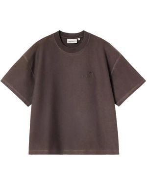 Carhartt Lambert Logo-Embroidered T-Shirt - Brown
