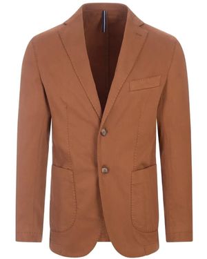 RUSSO CAPRI Oxford Cotton Blazer - Brown