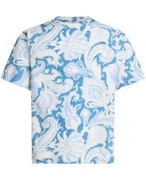 Etro フローラル Tシャツ - ブルー