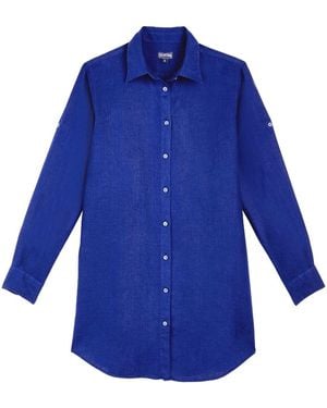 Vilebrequin Fragrance Organic Linen Shirtdress - Blue