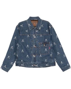 Mastermind Japan Skull-crossbones Denim Jacket - ブルー