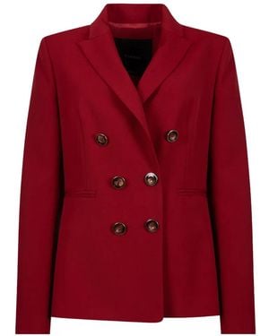 Pinko Double-Breasted Peak-Lapel Blazer - Red