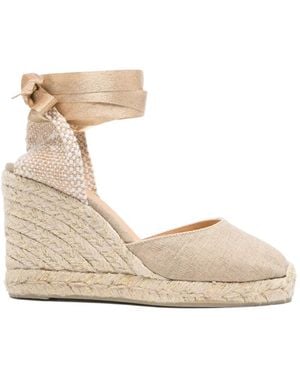 Castañer Carina Tie-Fastening Wedge Espadrilles - Natural