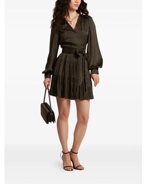 ted baker ruffle dress black Oversized Ruffle Trim V-neck Mini Dress | Elqui