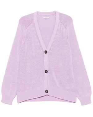 Marc O' Polo Cardigan mit Lochstrickmuster - Pink