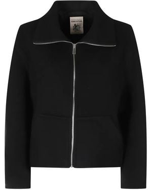 Semicouture Jeane Zip-Up Button-Detail Jacket - Black