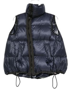 Sacai Quilted Zip-Up Gilet - Blue