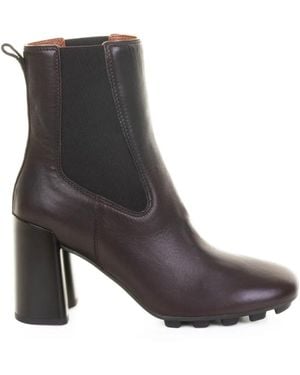 Hogan 90Mm Block-Heel Leather Boots - Brown