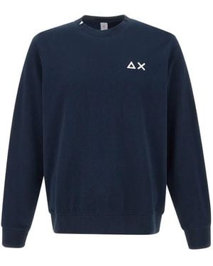 Sun 68 Logo-Embroidered Sweatshirt - Blue