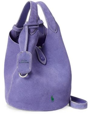Polo Ralph Lauren Polo Play Leather Tote Bag - Purple