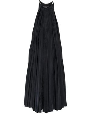 Max Mara Pleated Crystal-Embellished Maxi Dress - Black