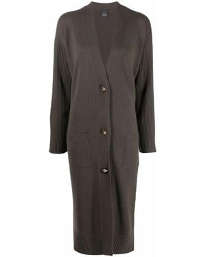 Lorena Antoniazzi Ribbed-Sleeve Cashmere Cardi-Coat - Gray