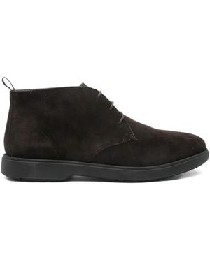 Geox Lace-Up Leather Desert Boots - Black