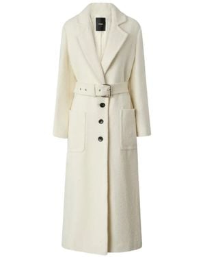 Pinko Single-Breasted Belted Coat - White